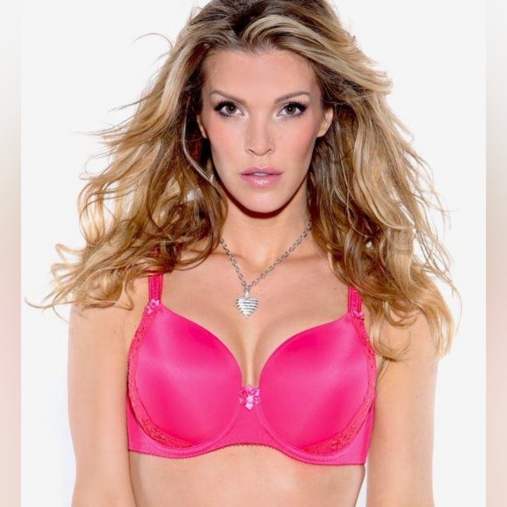 Fit Fully Yours Gloria Smooth Lace T-Shirt Bra Rasberry Pink B1042 40C Underwire